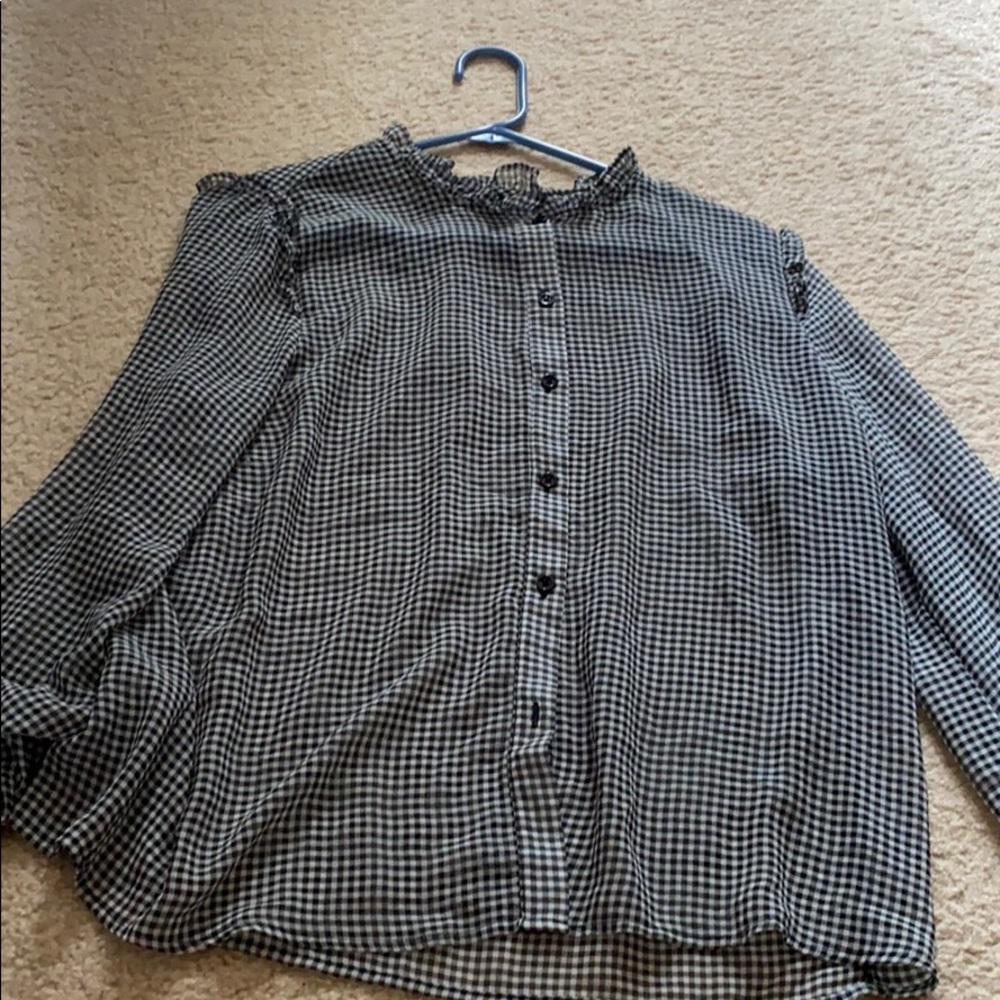Who What Wear Checkered Blouse